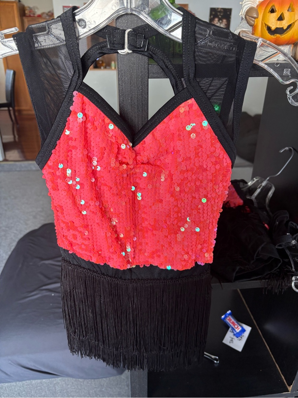 Girls Sequin Fringe Dance Dress